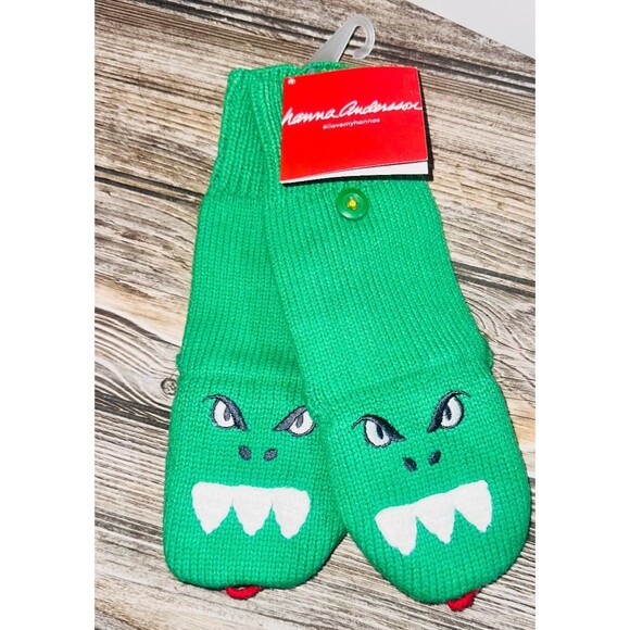 Hanna Andersson Convertible Mittens Gloves Set Dragon MEDIUM NWT - Picture 1 of 2